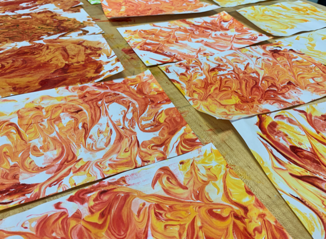 Paper Marbling with Shaving Cream