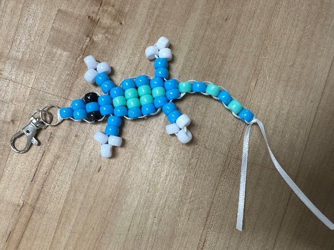 Lizard bead buddy in progress.