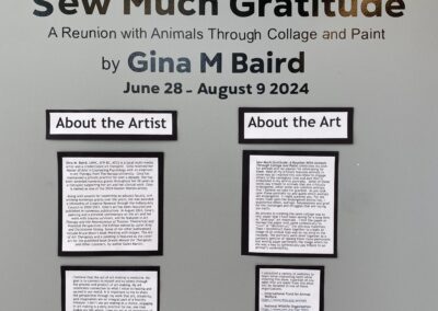 A view of the exhibit title wall and artist statement.