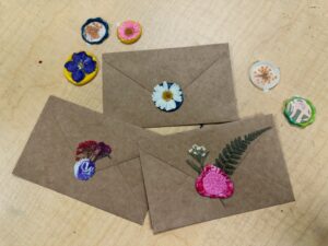 A variety of decorated wax seals. 