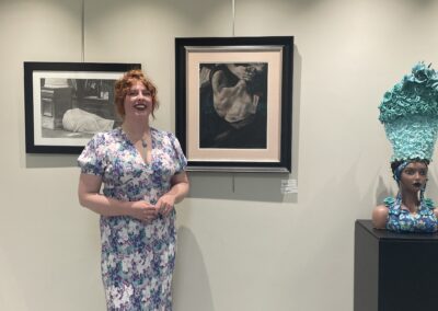 artist with artwork