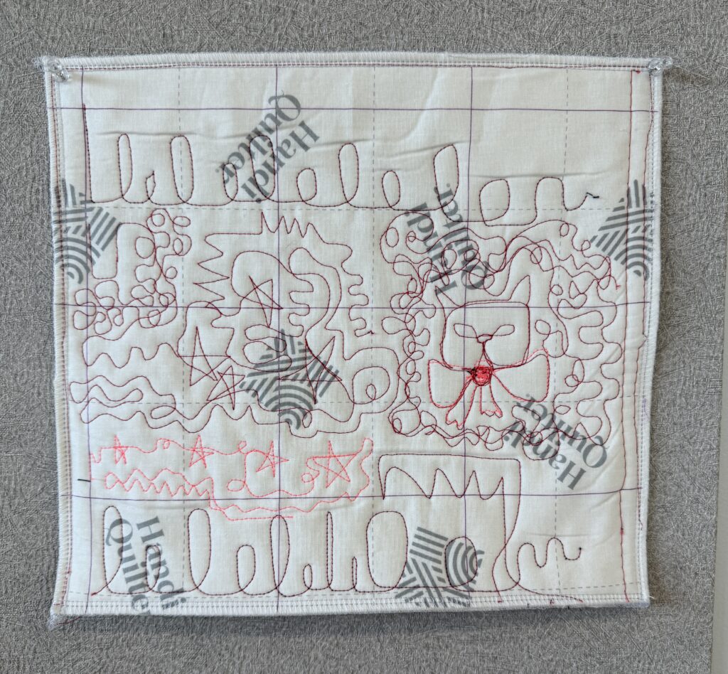 Examples of quilted stitches.