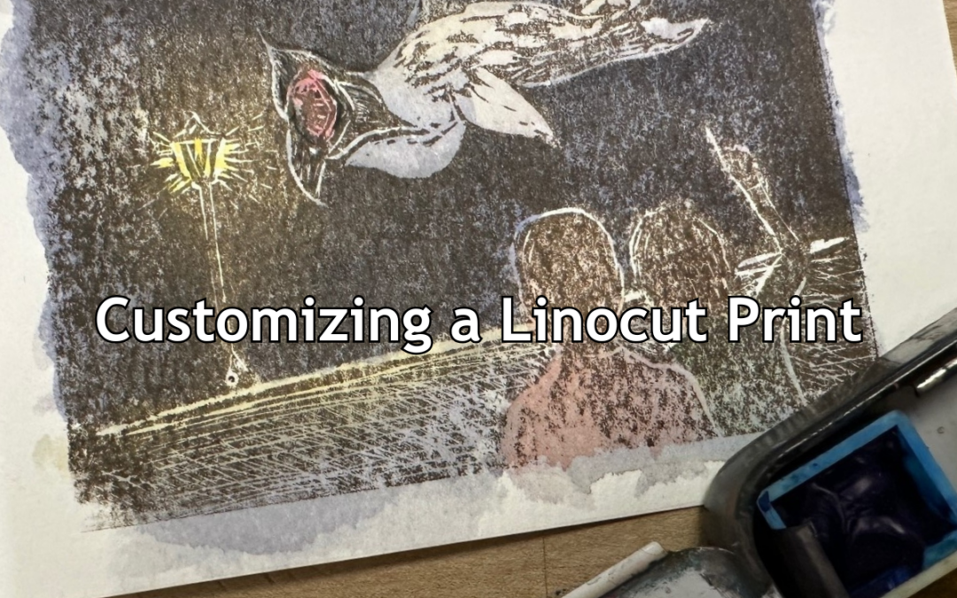 Customizing Linocut Prints with Mixed Media