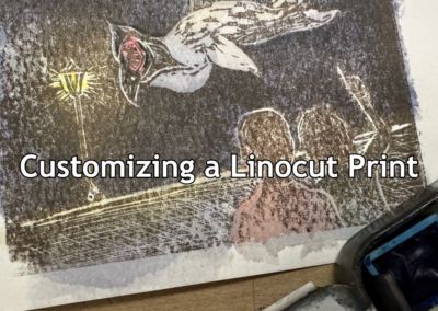 Customizing Linocut Prints with Mixed Media