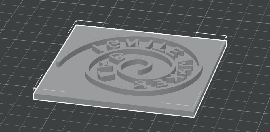 A digital rendering of the 3D modeled printing plate. 