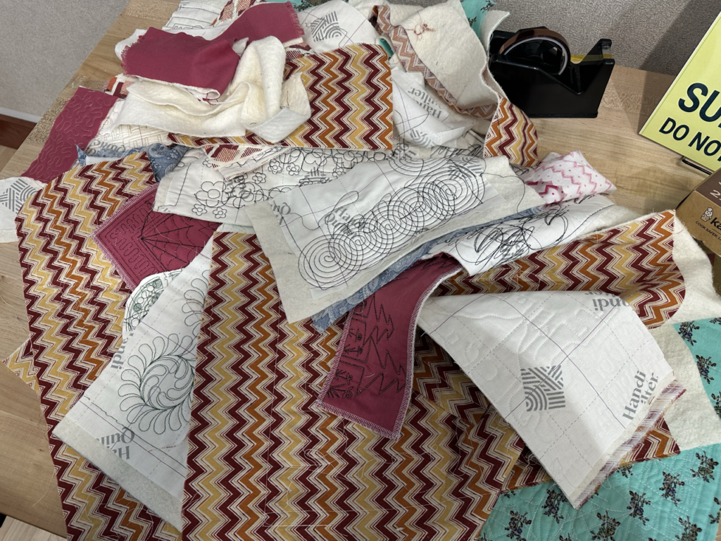 Pile of quilted scraps